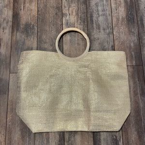 Gold beach bag